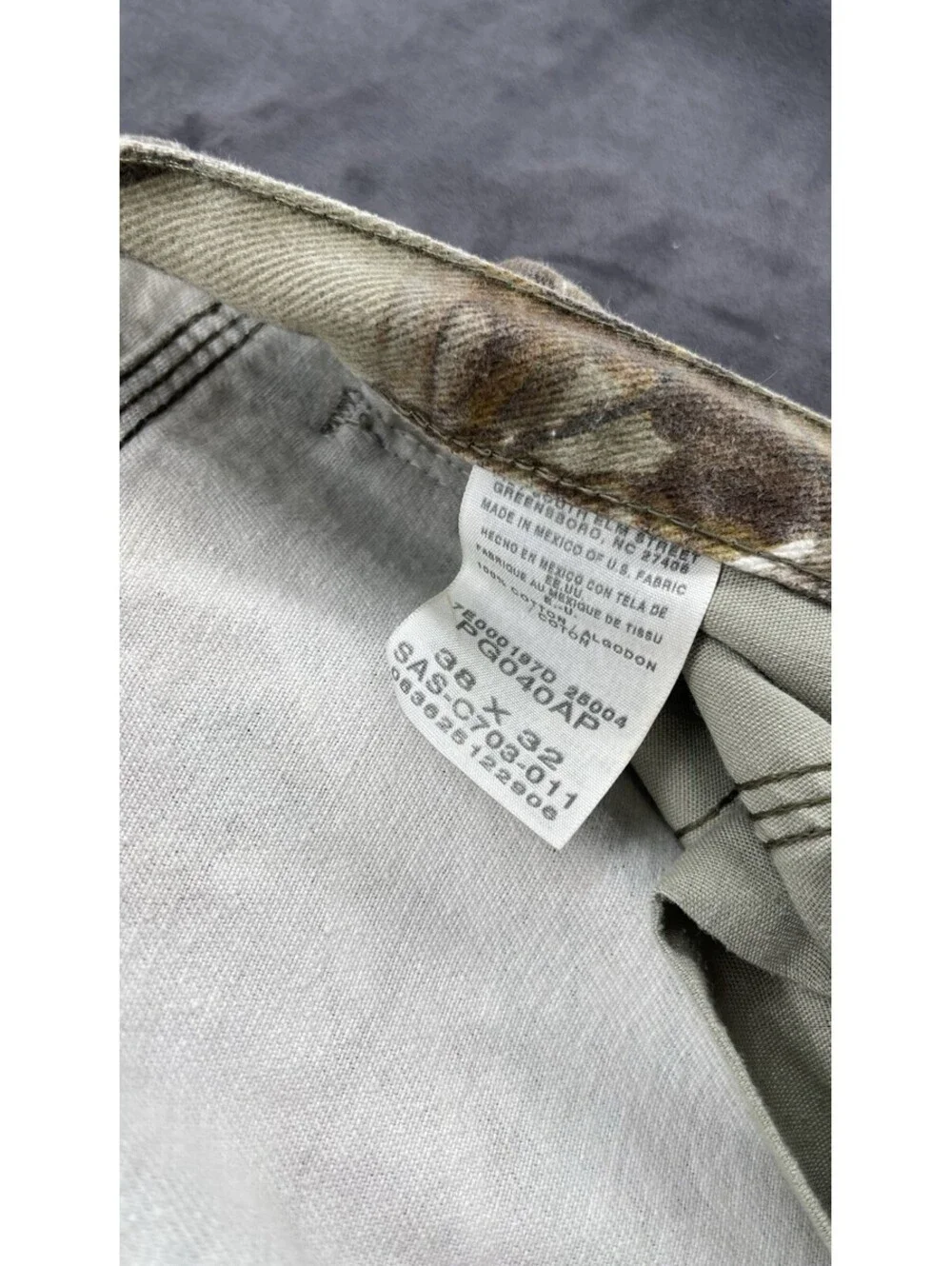 VTG Wrangler Pro Gear Realtree Camo Carpenter Pants Men 38x32 Hunting USA